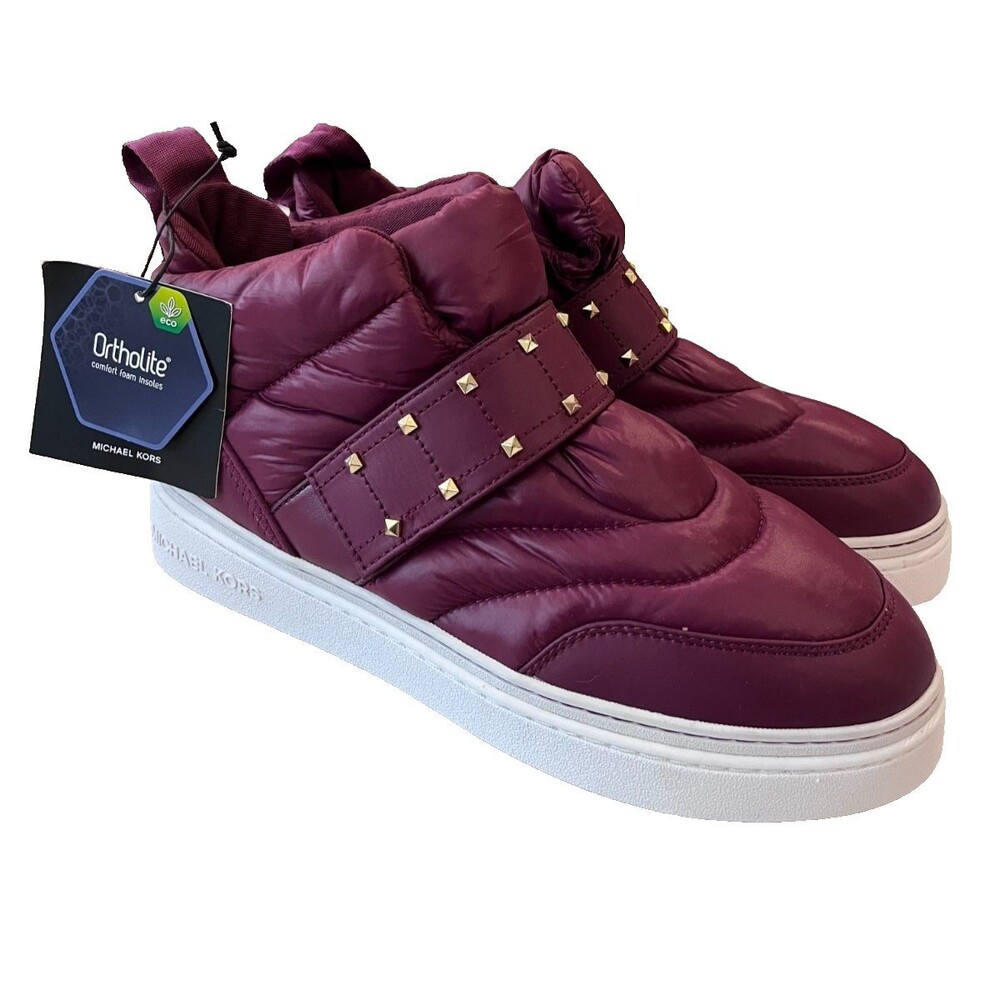 Michael Kors NEW Size 10 Puffer High‑Top Sneakers Bootie Women’s Dark Berry